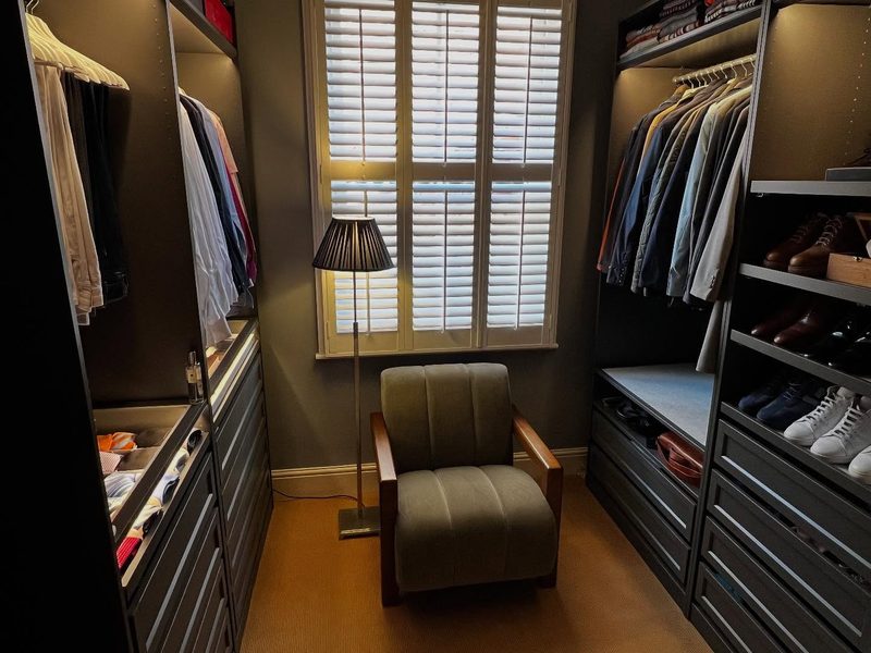 Luxury IKEA PAX walk-in wardrobe with LED lighting assembled in Manchester