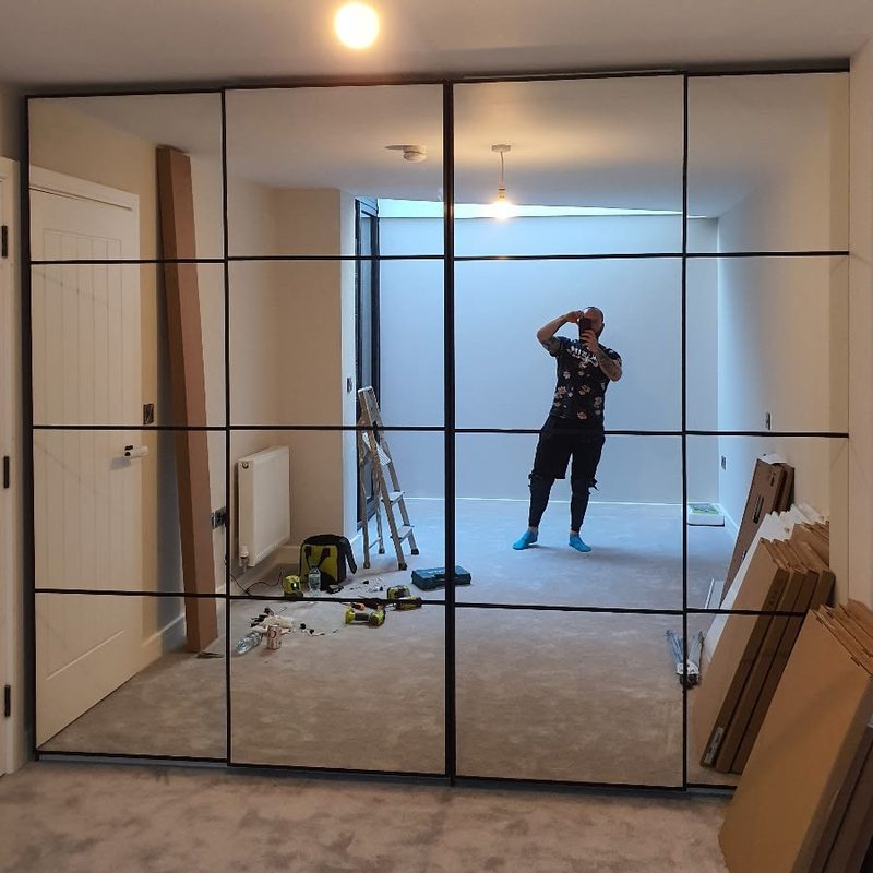 IKEA PAX wardrobe with mirror sliding doors assembled in Greater Manchester